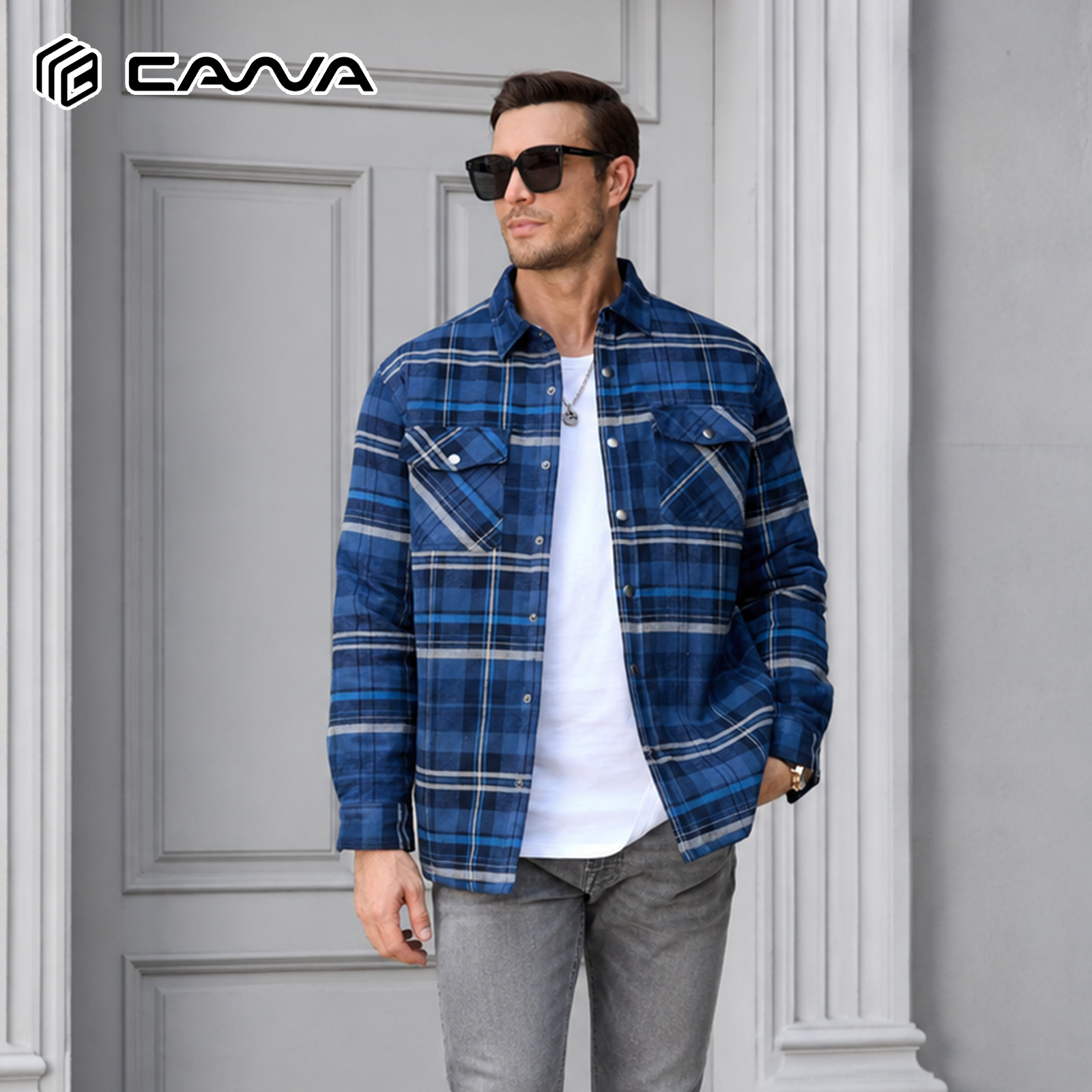 Men's Winter Flannel Shirt Jac - Flannel Shirt Lined ulasan dan harga