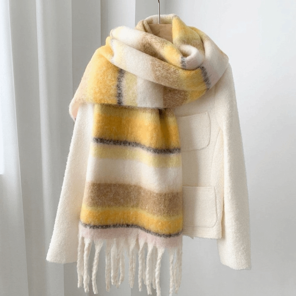 Elegant Mohair Stripe Wool Sca - Wool Scarf Men ulasan dan harga